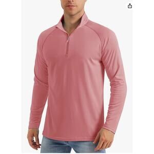 Men's Long Sleeve Sun Shirts UPF 50+ Tees 1/4 Zip Up